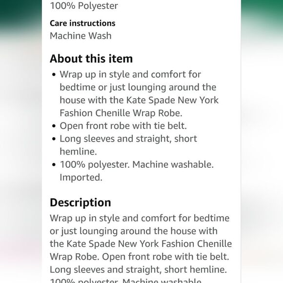 Kate Spade New York L/S Short Robe- Candy Stripe - Picture 6 of 7